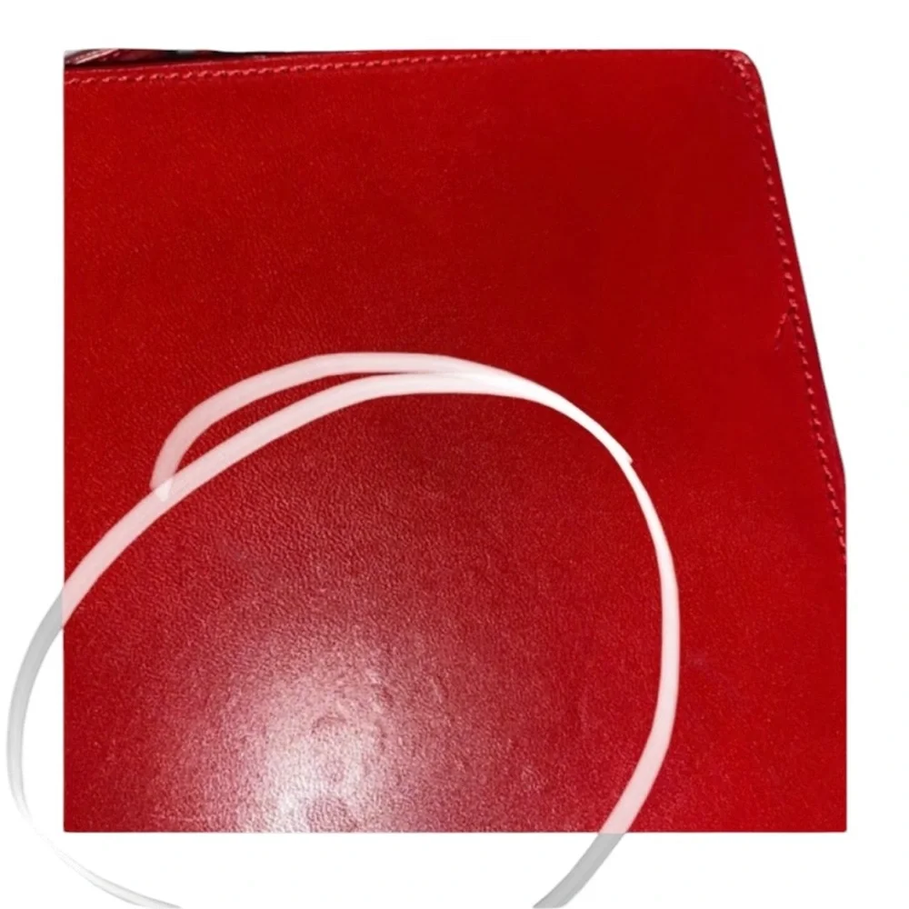 Minor History Red Leather Crossbody Bag – Square Top Handle Purse, YKK Zipper